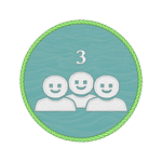 Three's a party badge icon